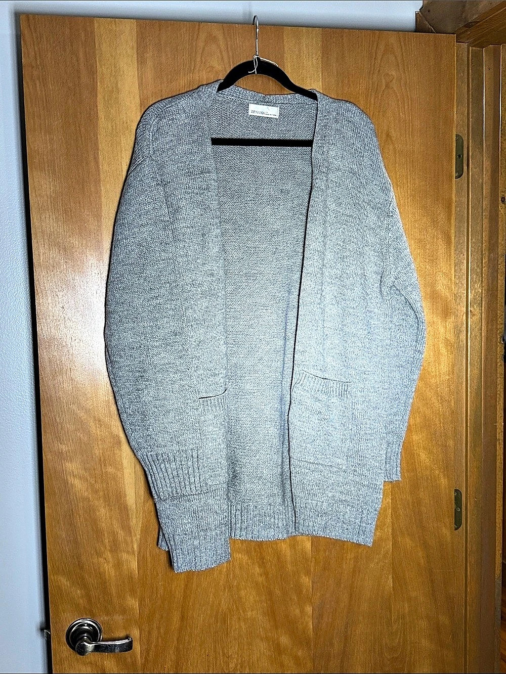 Zenana Open Front Cardigan in Gray Size 2X Like New